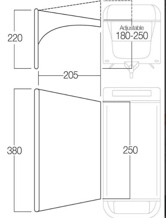 Vango AirBeam Sky Canopy for Caravan & Motorhomes 2.5M Vango AirBeam Sky Canopy for Caravan & Motorhomes 2.5M
