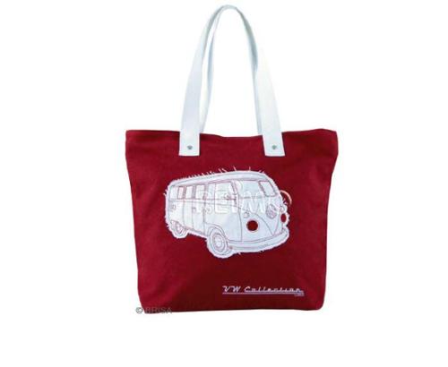 VW T1 Bus Canvas Shopper Bag - Red VW T1 Bus Canvas Shopper Bag - Red
