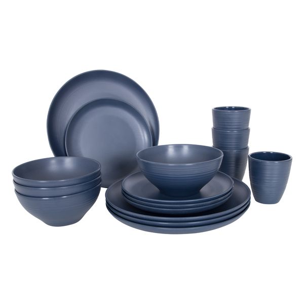 Bo-Camp Industrial Collection Tableware Orville 16 Pieces Blue Bo-Camp Industrial Collection Tableware Orville 16 Pieces Blue