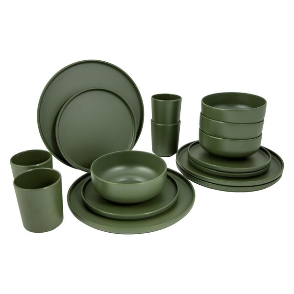 Bo-Camp Industrial Collection Tableware Patom 16 Pieces Green Bo-Camp Industrial Collection Tableware Patom 16 Pieces Green