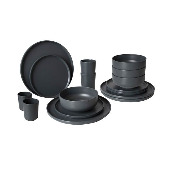 Bo-Camp Industrial Collection Tableware Patom 16 Pieces Anth Bo-Camp Industrial Collection Tableware Patom 16 Pieces Anth