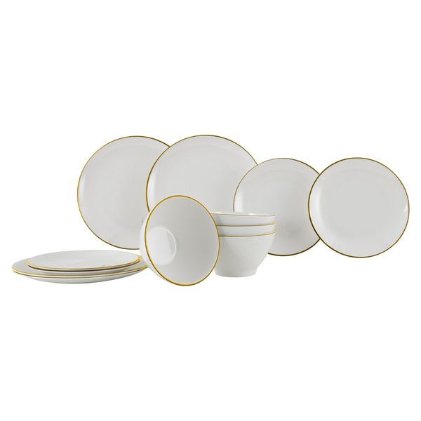 Gimex Linea Line Tableware Gold 12 Pieces Gimex Linea Line Tableware Gold 12 Pieces