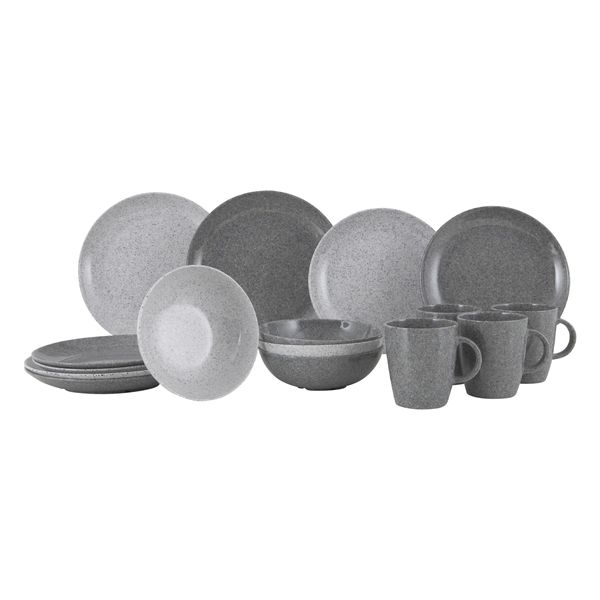 Gimex Solid Line Tableware Granite Grey 16 Pieces Gimex Solid Line Tableware Granite Grey 16 Pieces