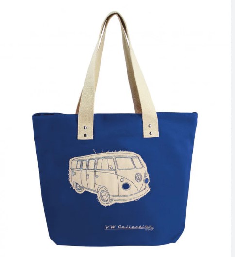 VW T1 Bus Canvas Shopper Bag - Dark Blue VW T1 Bus Canvas Shopper Bag - Dark Blue