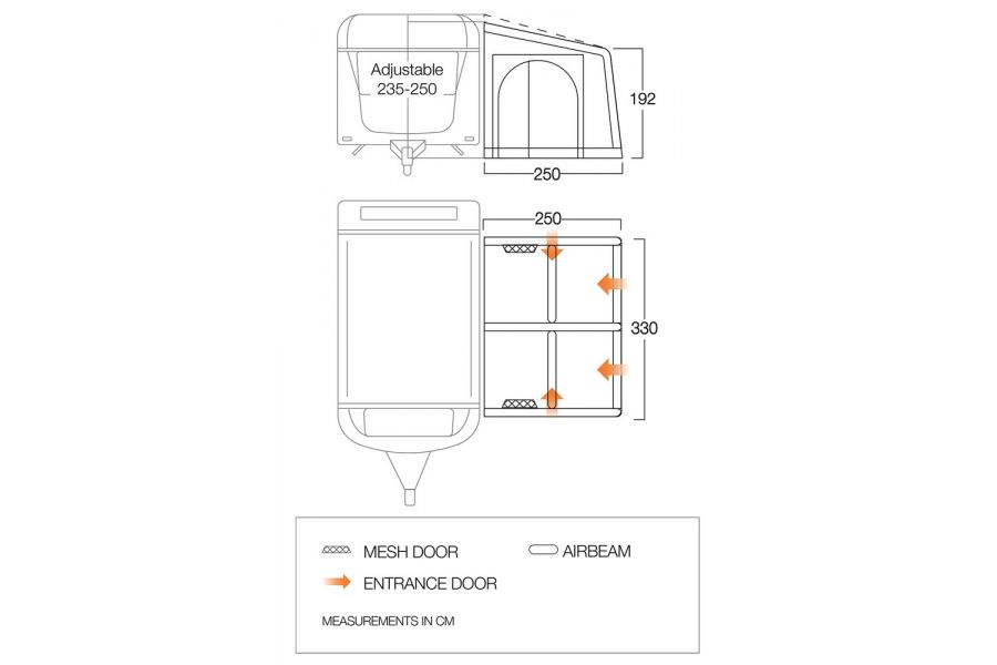 Vango Balletto Air 330 Elements Proshield Awning Vango Balletto Air 330 Elements Proshield Awning