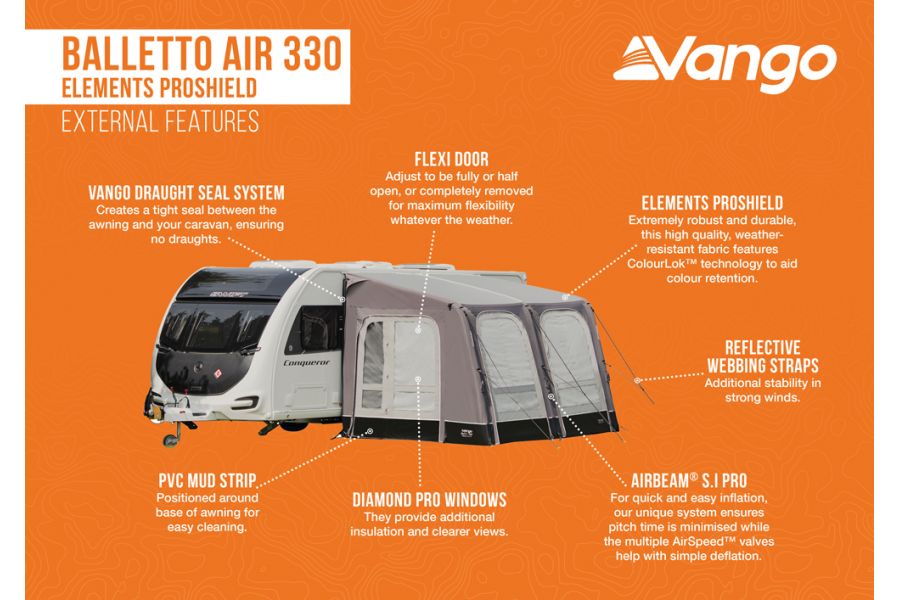 Vango Balletto Air 330 Elements Proshield Awning Vango Balletto Air 330 Elements Proshield Awning
