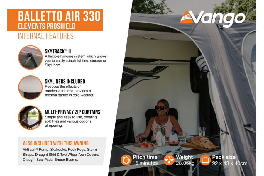Vango Balletto Air 330 Elements Proshield Awning Vango Balletto Air 330 Elements Proshield Awning