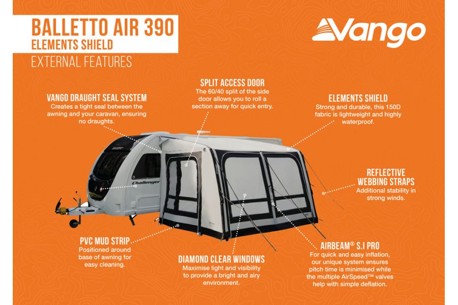 Vango Balletto Air 390 Elements Shield Awning Vango Balletto Air 390 Elements Shield Awning