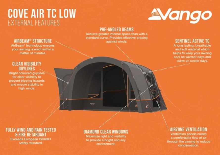 Vango Cove Air TC Low Driveaway Awning Vango Cove Air TC Low Driveaway Awning