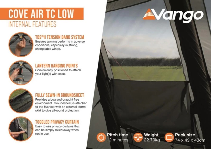 Vango Cove Air TC Low Driveaway Awning Vango Cove Air TC Low Driveaway Awning