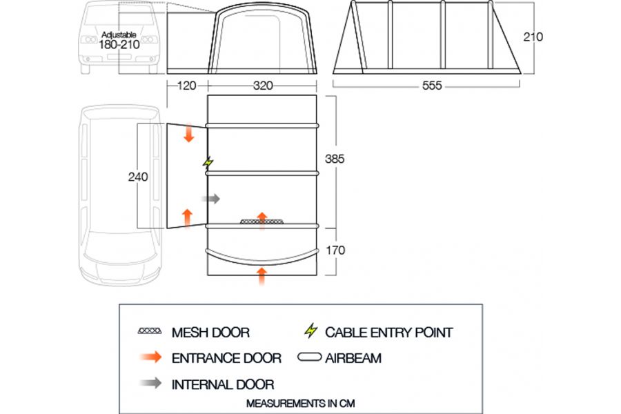 Vango Galli CC Air Low Driveaway Awning Vango Galli CC Air Low Driveaway Awning