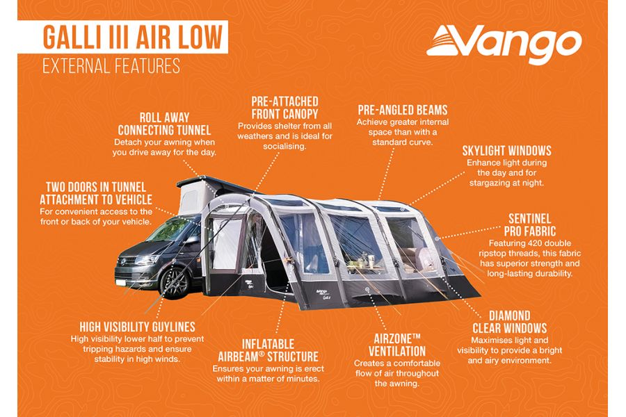 Vango Galli III Air Low Driveaway Awning Vango Galli III Air Low Driveaway Awning