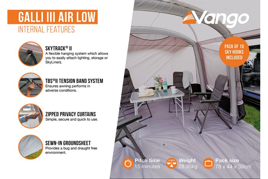 Vango Galli III Air Low Driveaway Awning Vango Galli III Air Low Driveaway Awning