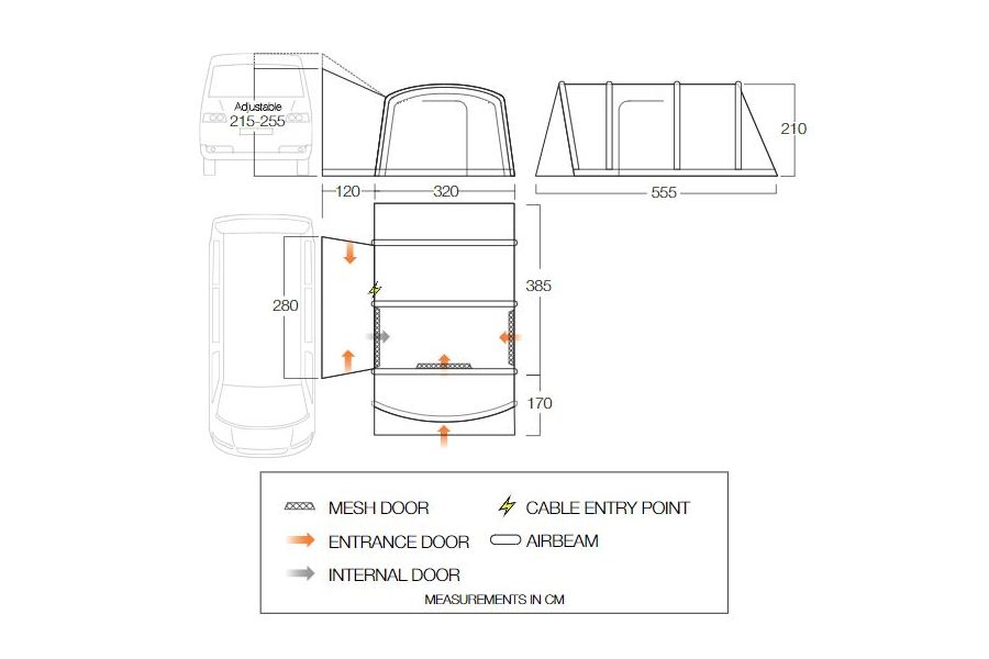 Vango Galli Pro Air Mid Driveaway Awning Vango Galli Pro Air Mid Driveaway Awning