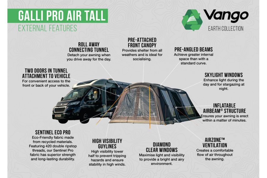 Vango Galli Pro Air Tall Driveaway Awning Vango Galli Pro Air Tall Driveaway Awning
