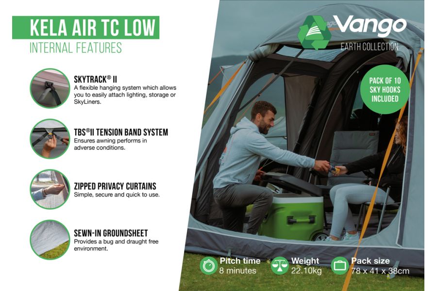 Vango Kela Air TC Low Driveaway Awning Vango Kela Air TC Low Driveaway Awning