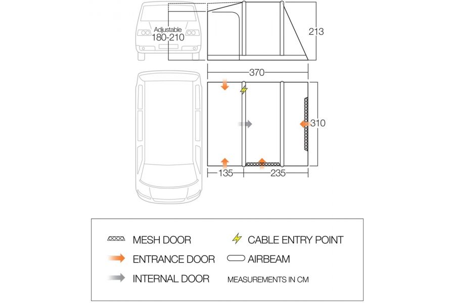 Vango Kela V Air Low Driveaway Awning Vango Kela V Air Low Driveaway Awning