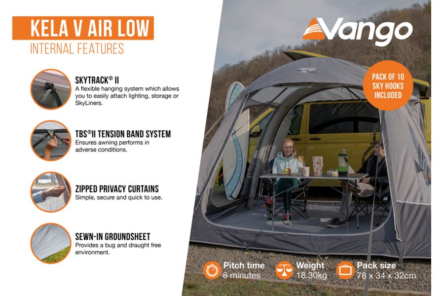 Vango Kela V Air Low Driveaway Awning Vango Kela V Air Low Driveaway Awning