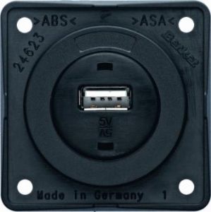 5v Round USB Charging Point Anthracite (black)