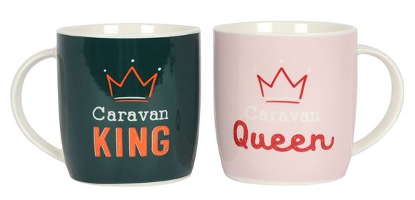 Caravan King & Queen Mug Set