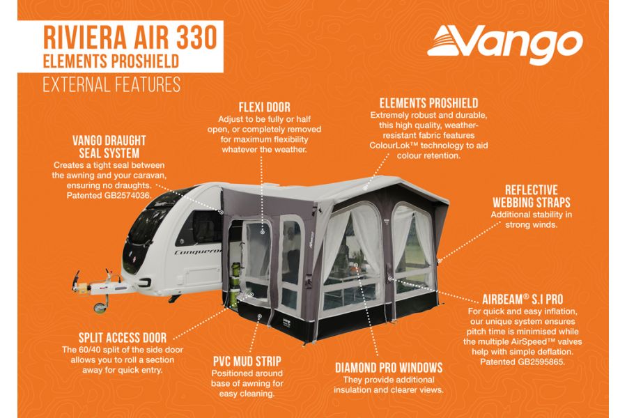 Vango Riviera Air 330 Elements Proshield Awning Vango Riviera Air 330 Elements Proshield Awning