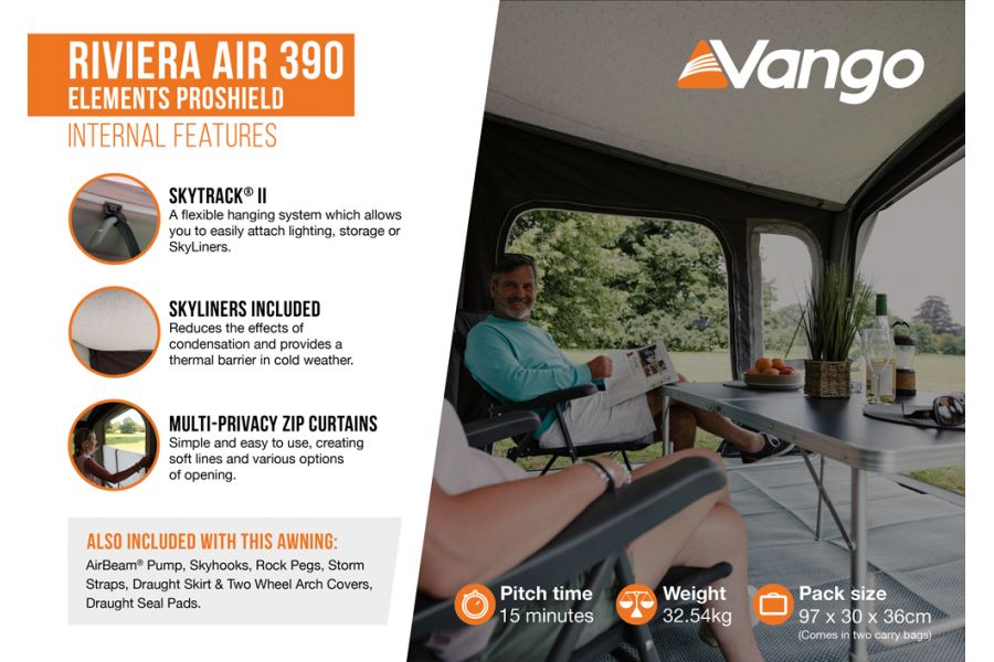 Vango Riviera Air 390 Elements Proshield Awning Vango Riviera Air 390 Elements Proshield Awning