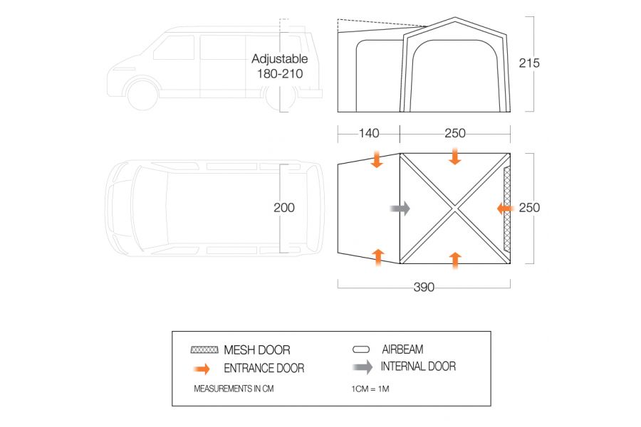Vango Tailgate AirHub Low Driveaway Awning Vango Tailgate AirHub Low Driveaway Awning