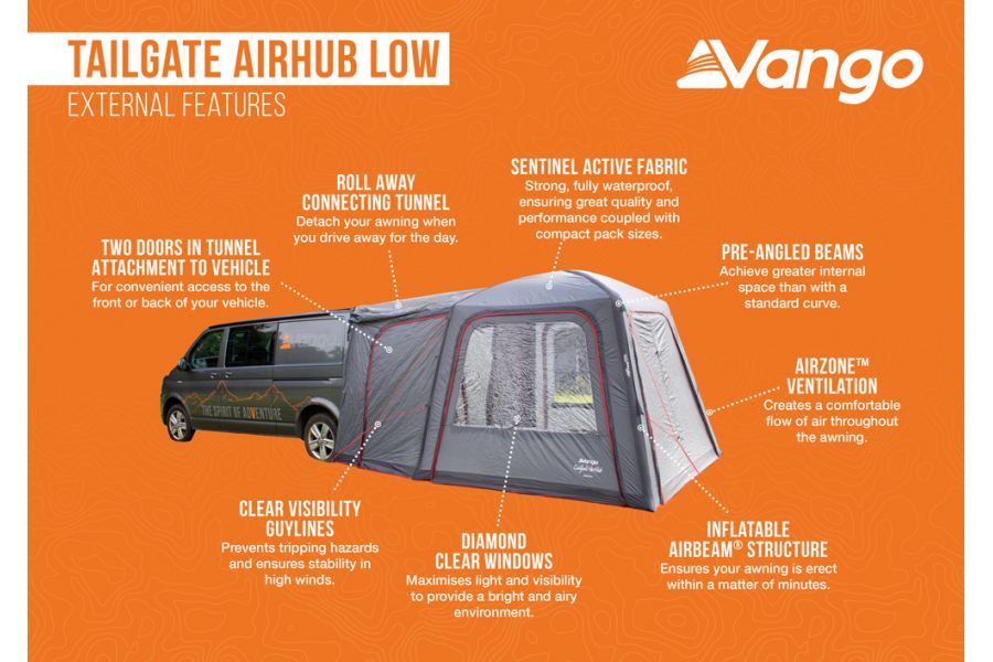 Vango Tailgate AirHub Low Driveaway Awning Vango Tailgate AirHub Low Driveaway Awning