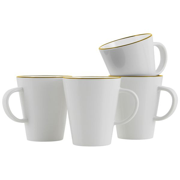 Gimex Linea Line Mug Gold 350ml 4 Pieces