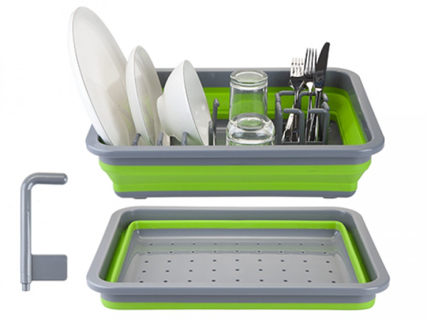 Collapsible Dish Rack Drainer Green