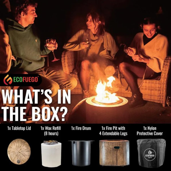 El Fuego Fire Pit - Wood 37cm