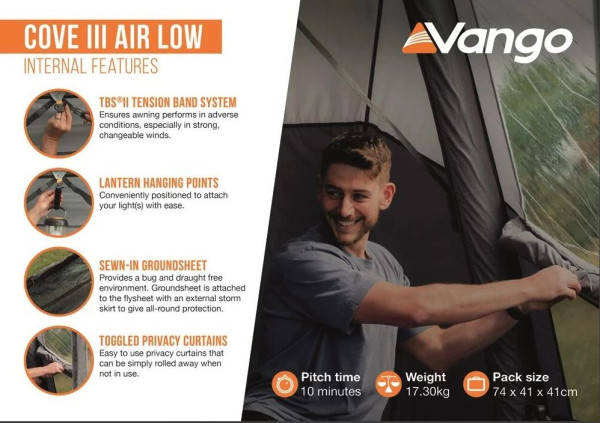 Vango Cove III Air Low Driveaway Awning