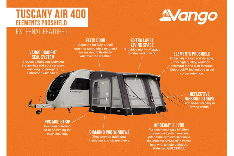 Vango Tuscany Air 400 Elements Proshield Awning Vango Tuscany Air 400 Elements Proshield Awning