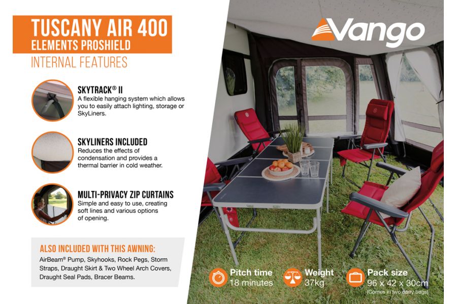 Vango Tuscany Air 400 Elements Proshield Awning Vango Tuscany Air 400 Elements Proshield Awning